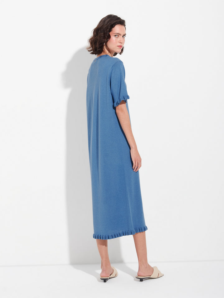 Vestido Zabrina de algodón color azul