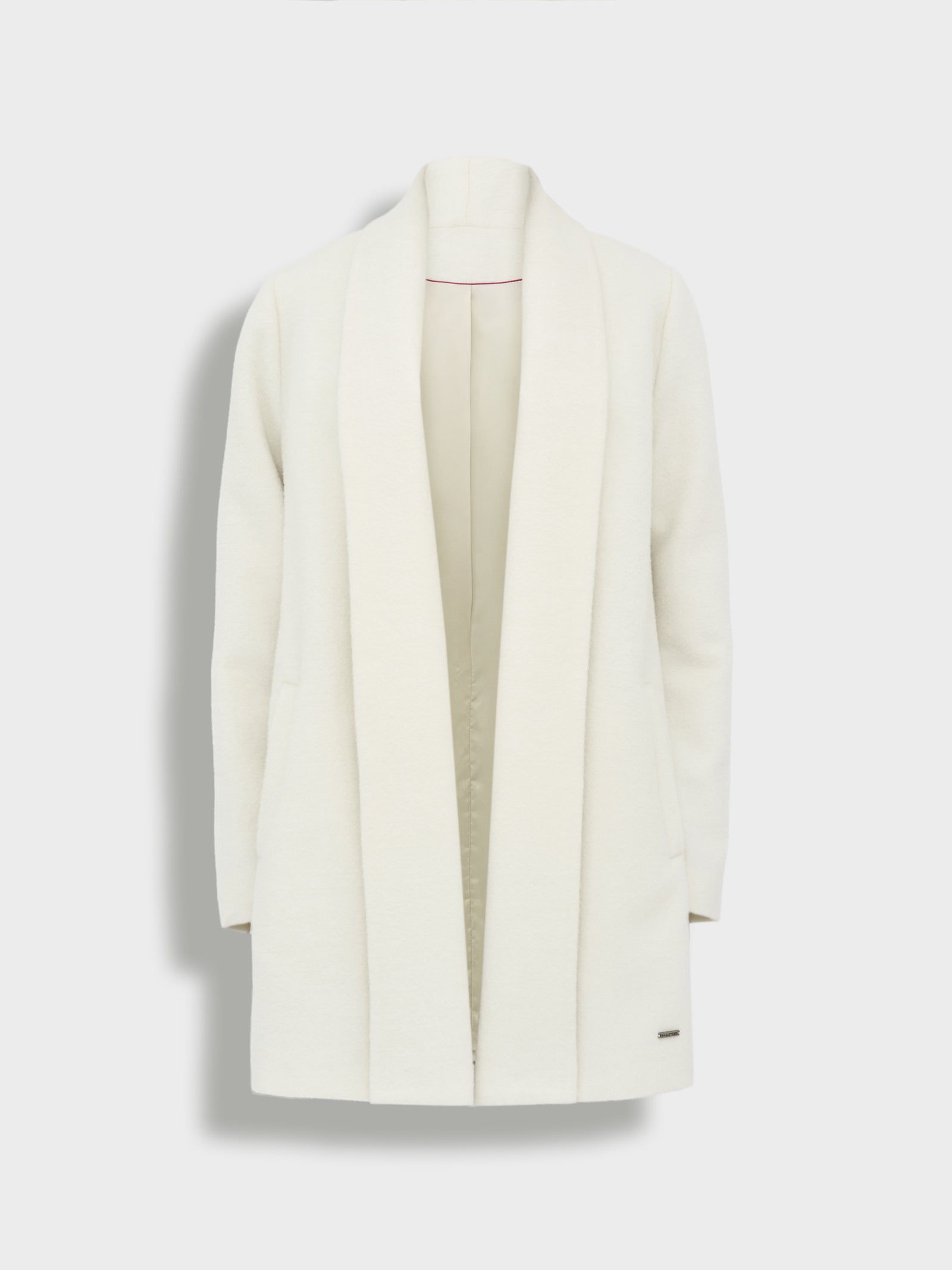 Short Swing Coat Baby Alpaca Color Ecru