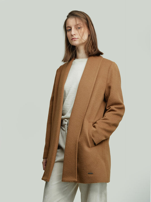 Short Swing Coat Baby Alpaca Color Paco