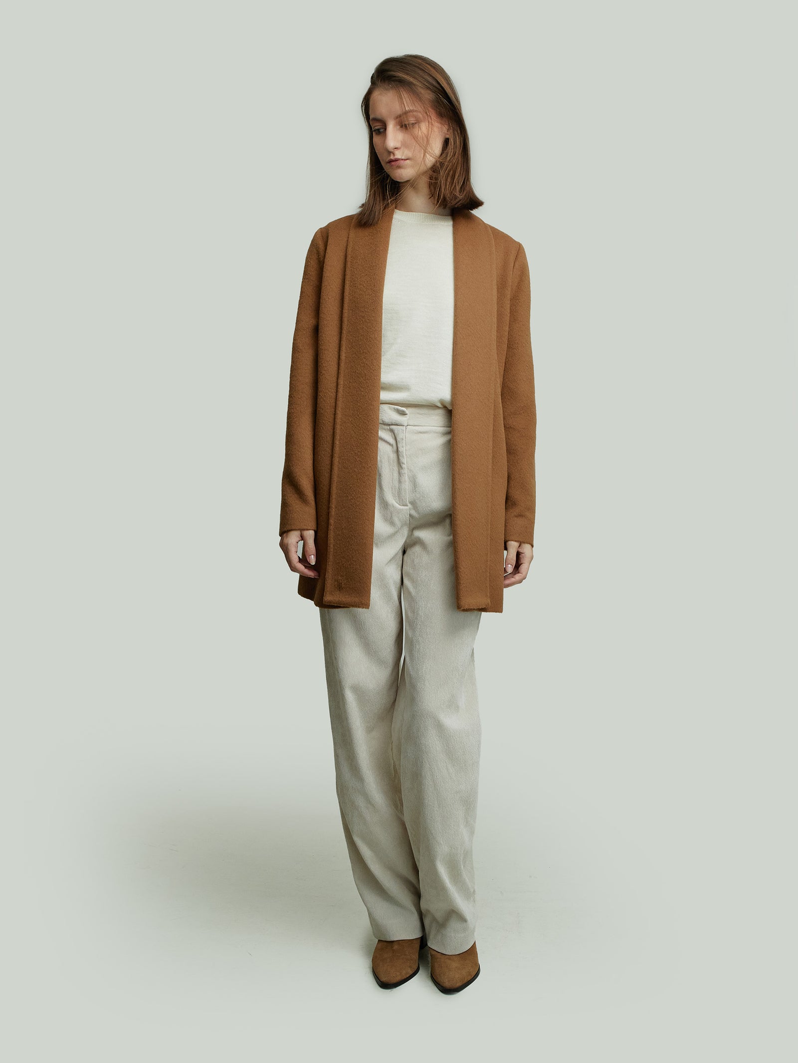 Short Swing Coat Baby Alpaca Color Paco