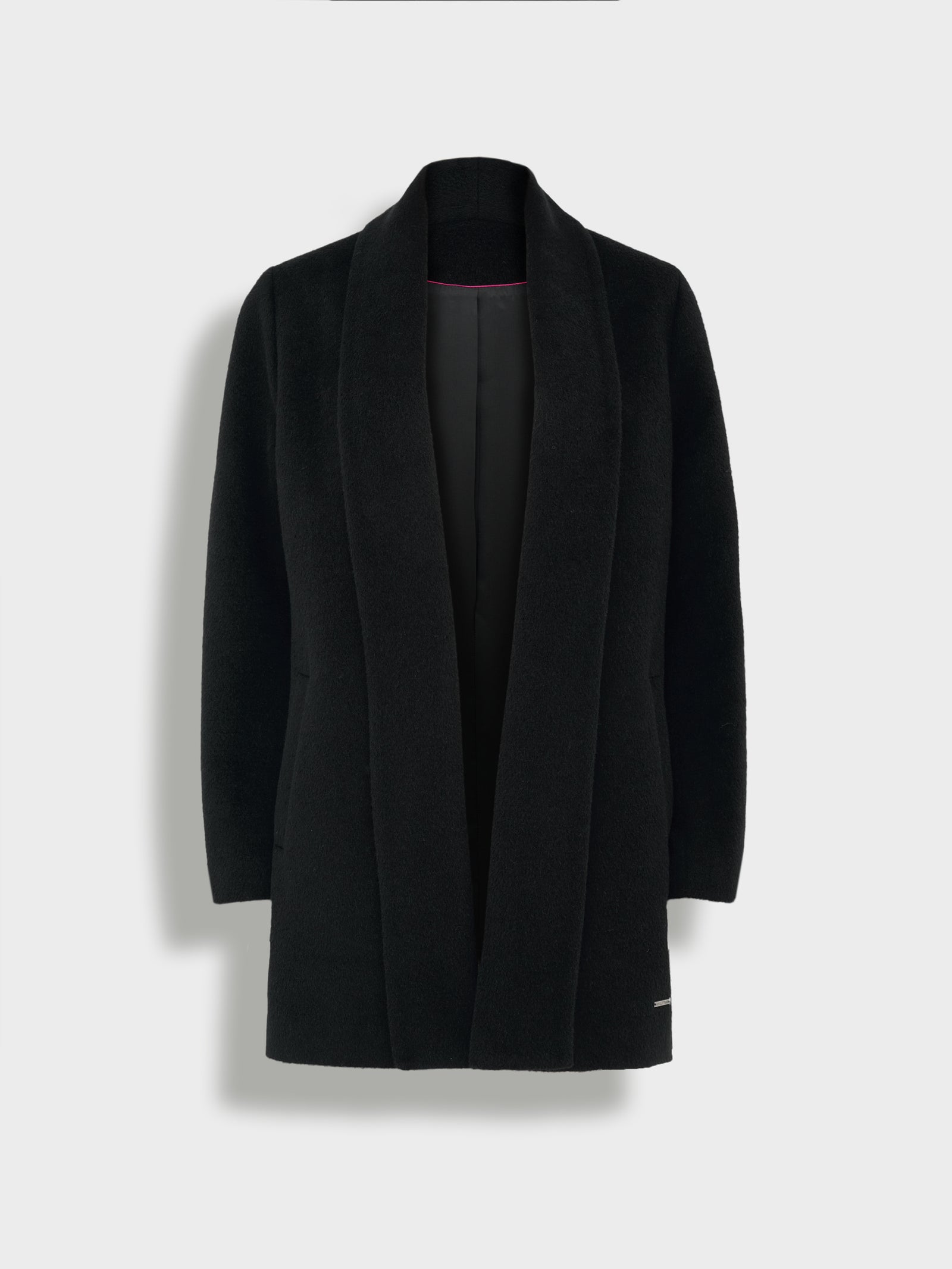 Short Swing Coat Baby Alpaca Color Black