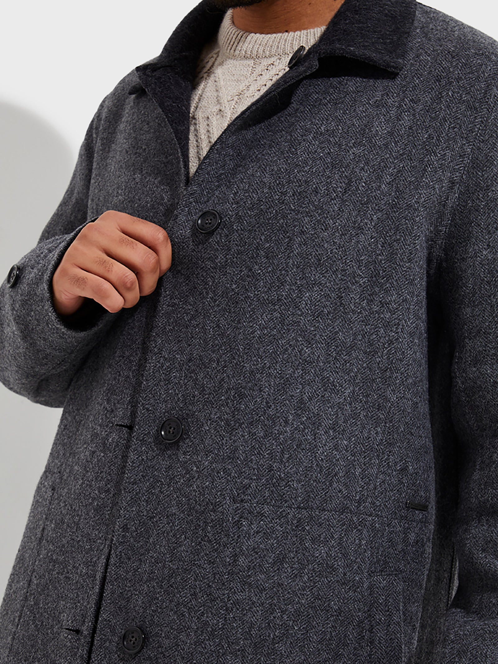 Abrigo Valiente de Baby Alpaca Color Gris