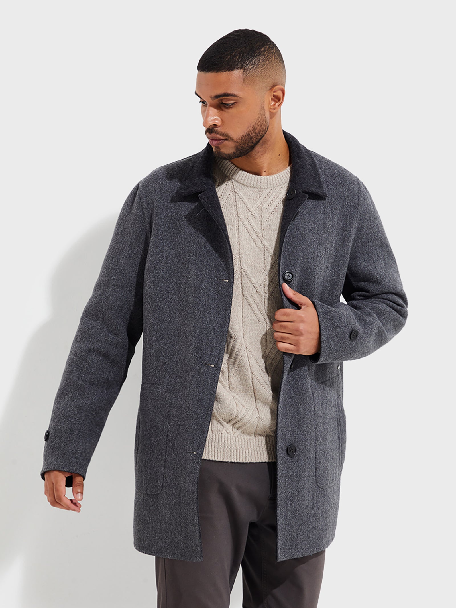 Abrigo Valiente de Baby Alpaca Color Gris