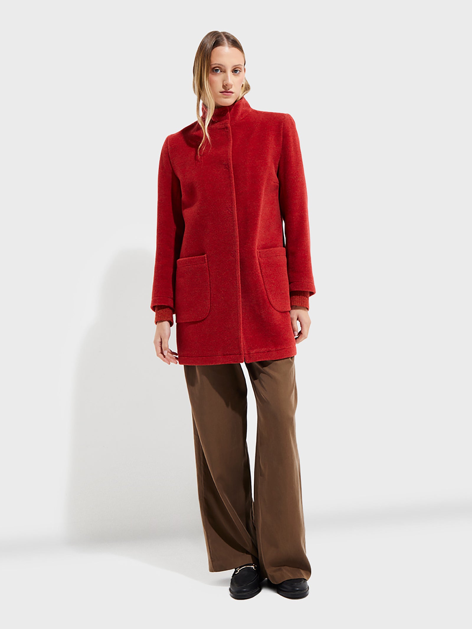 Ynes Coat Baby Alpaca & Wool Color Orange
