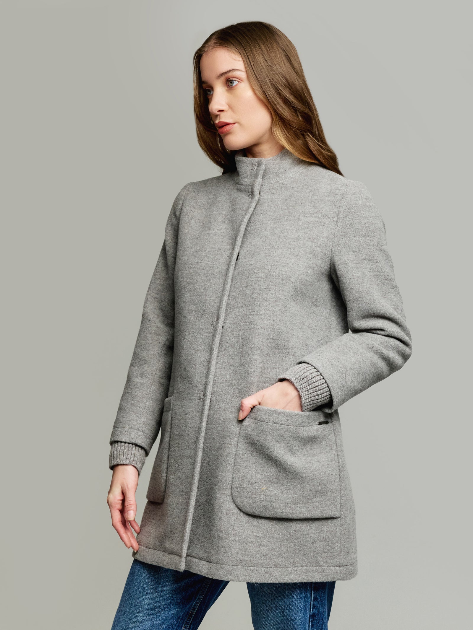 Ynes Coat Bebé Alpaca & Lana Color Gris