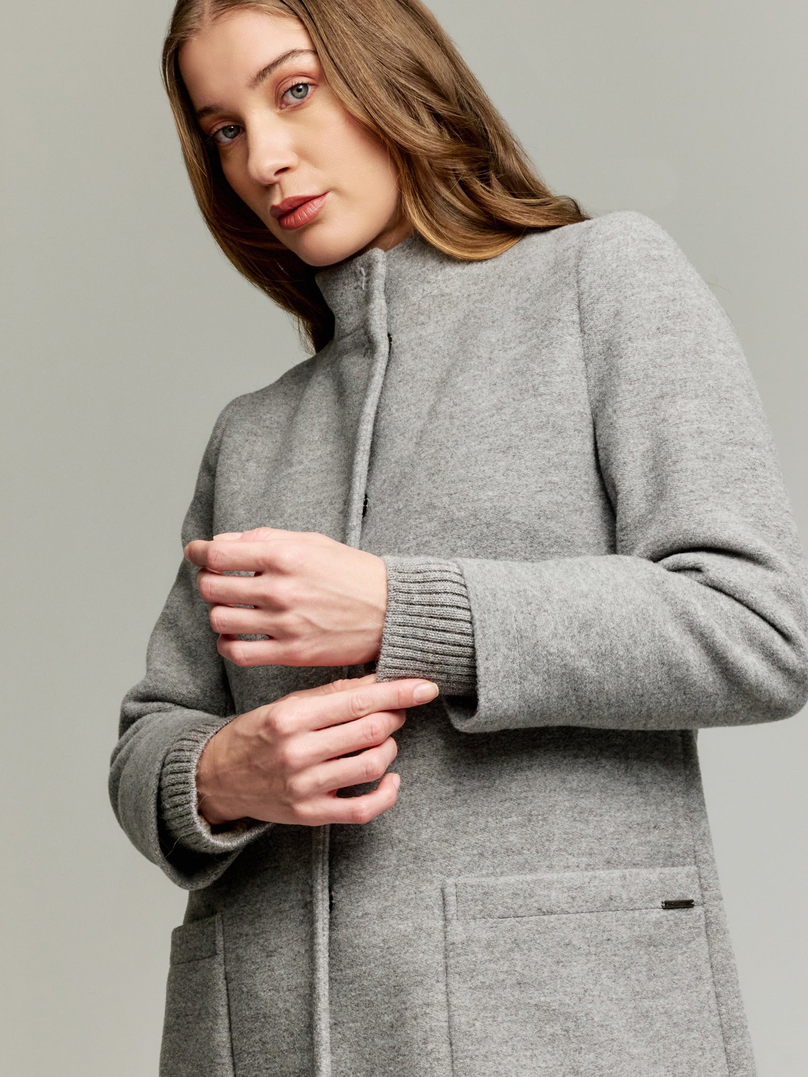 Ynes Coat Bebé Alpaca & Lana Color Gris