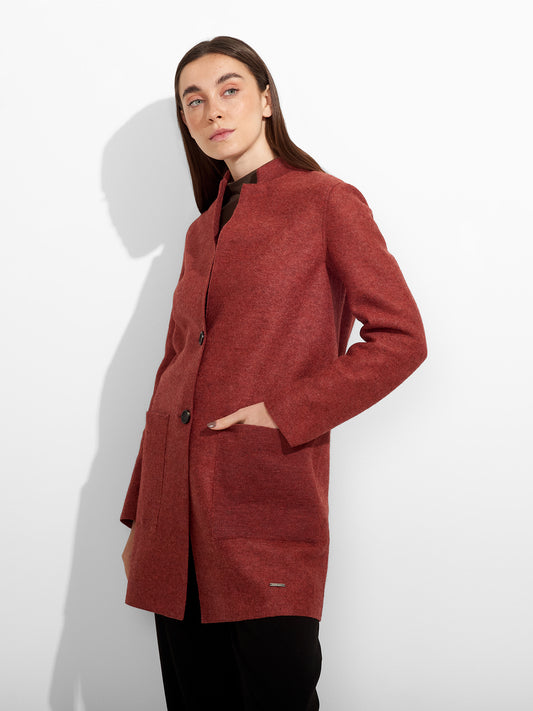 Zybil Coat Alpaca Color Red