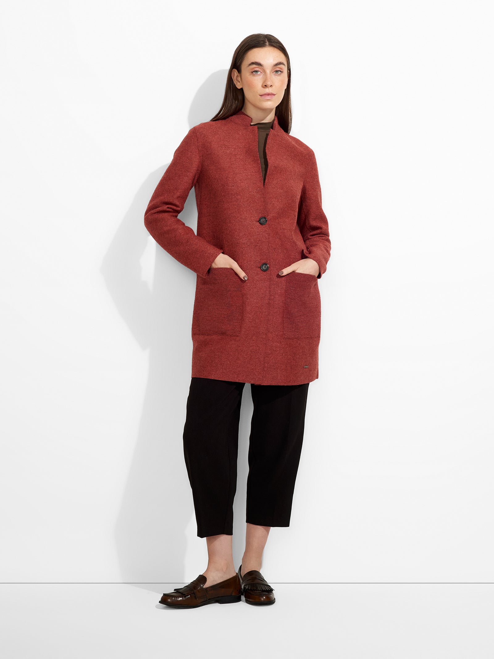 Zybil Coat Alpaca Color Red