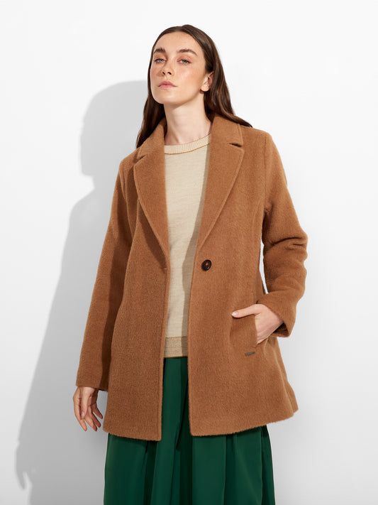 Zaza Coat Alpaca Color Camel