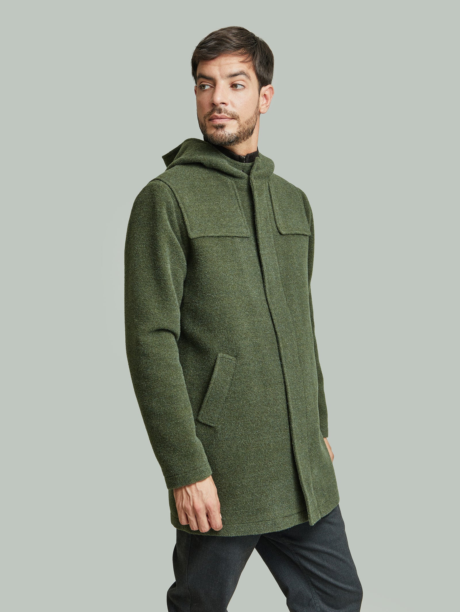 Abrigo Yared Lana y Alpaca Color Verde