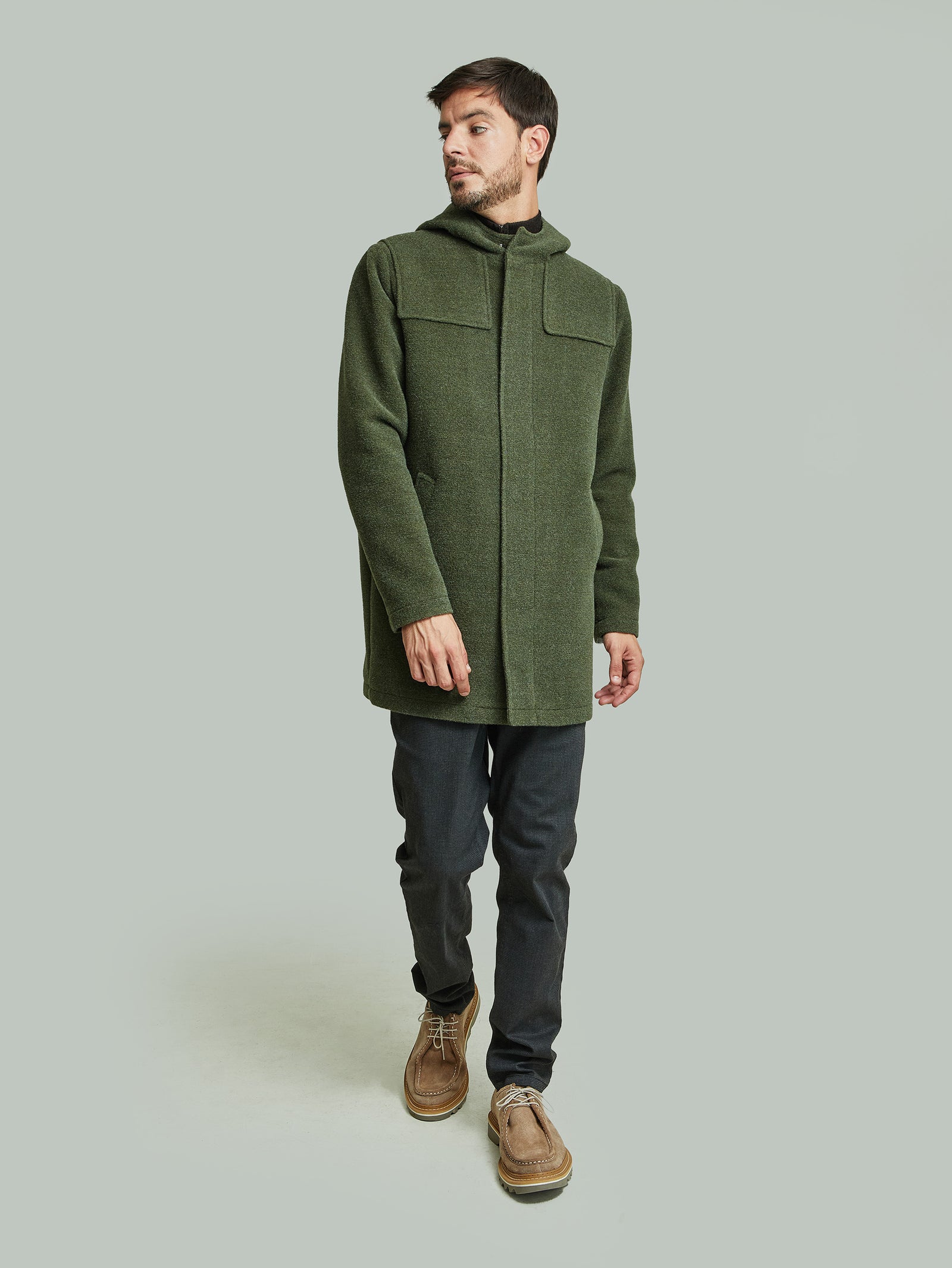 Abrigo Yared Lana y Alpaca Color Verde