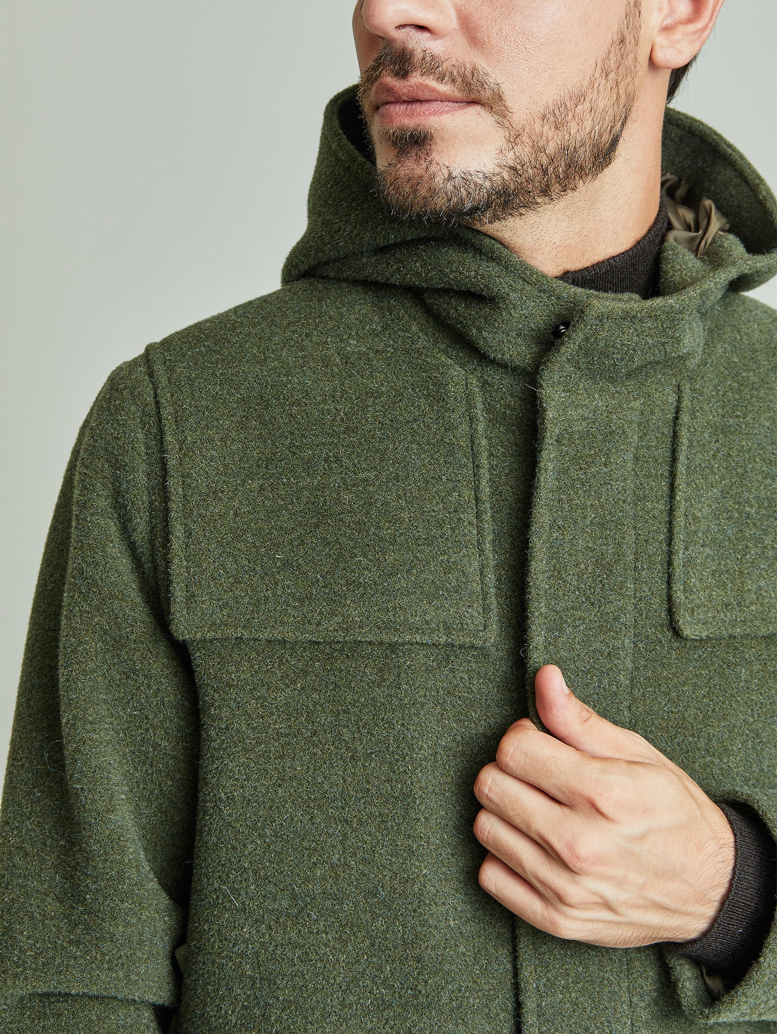 Abrigo Yared Lana y Alpaca Color Verde