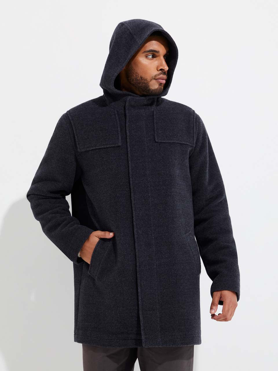 Yared Abrigo Lana y Alpaca Color Gris