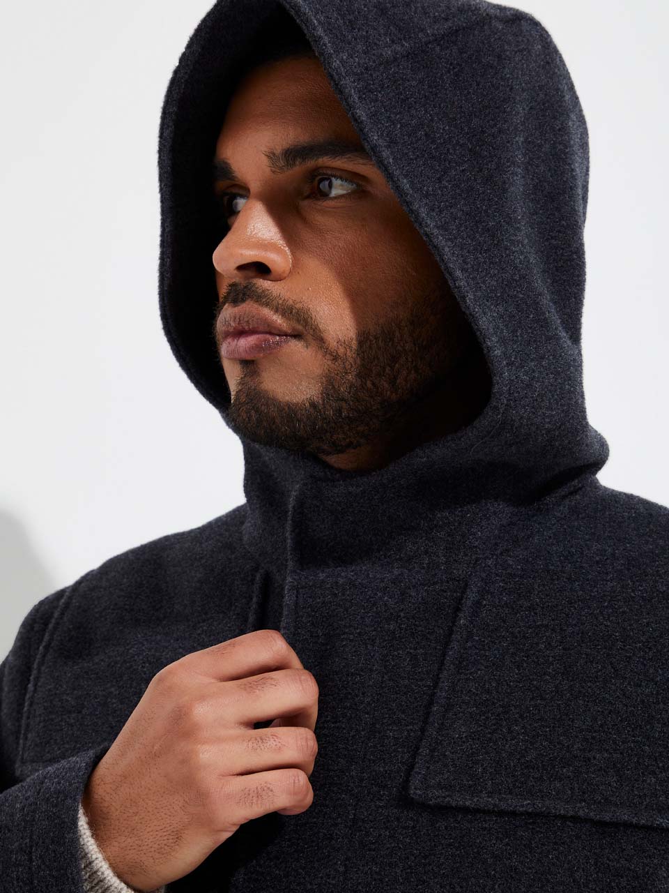 Yared Abrigo Lana y Alpaca Color Gris
