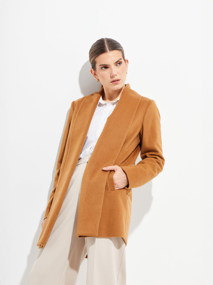Short Swing Coat Vikuna Color Camel