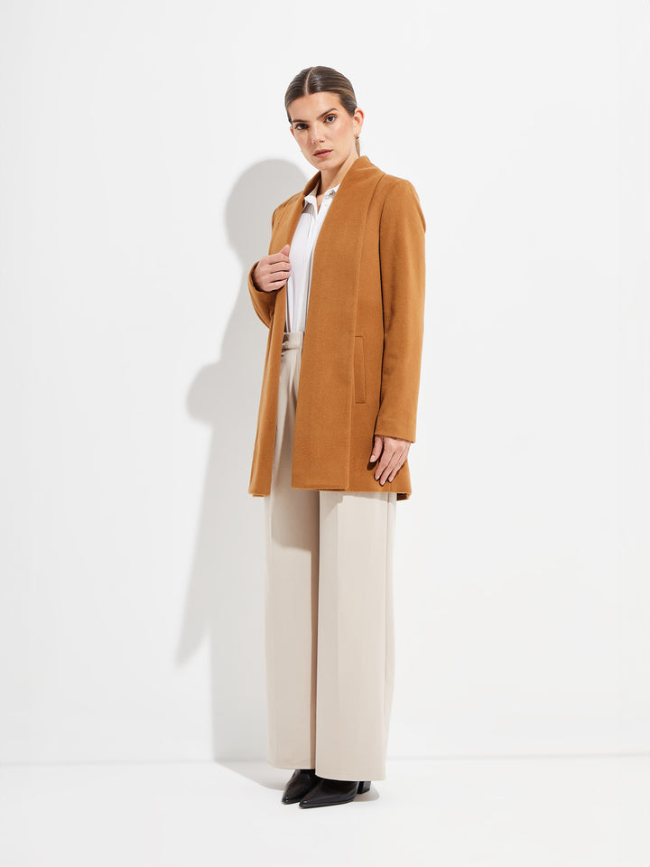 Short Swing Coat Vikuna Color Camel