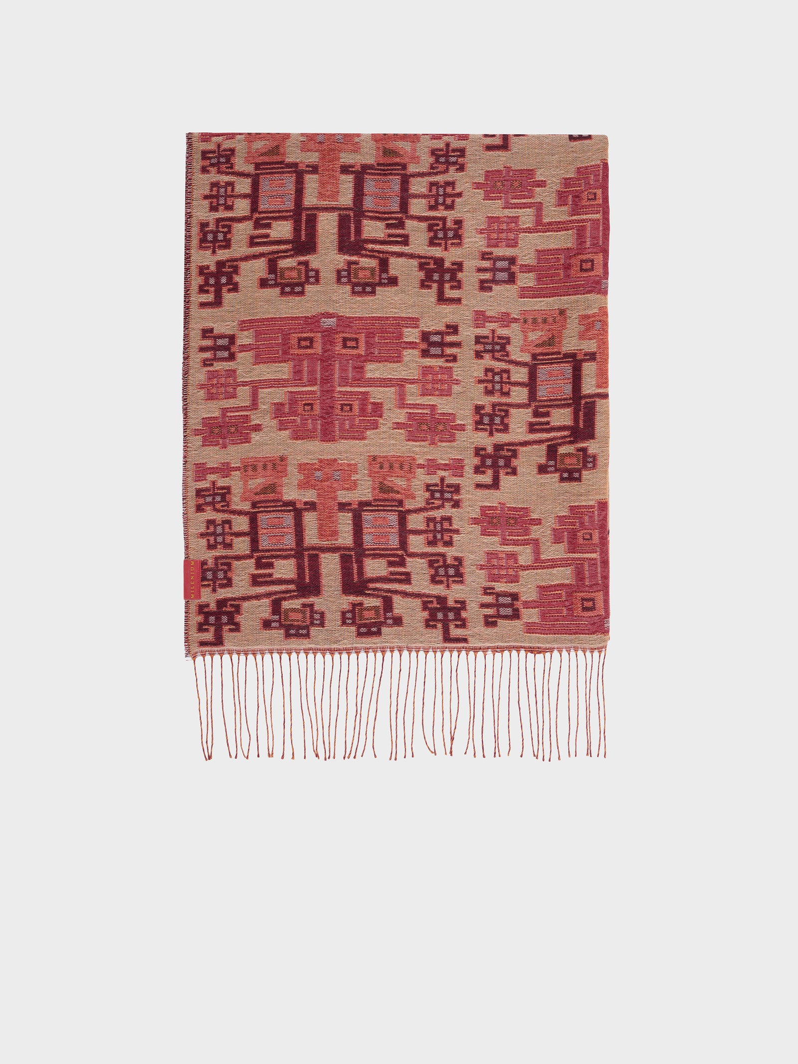 Nazca - Chal 52 de Baby Alpaca Color Rojo