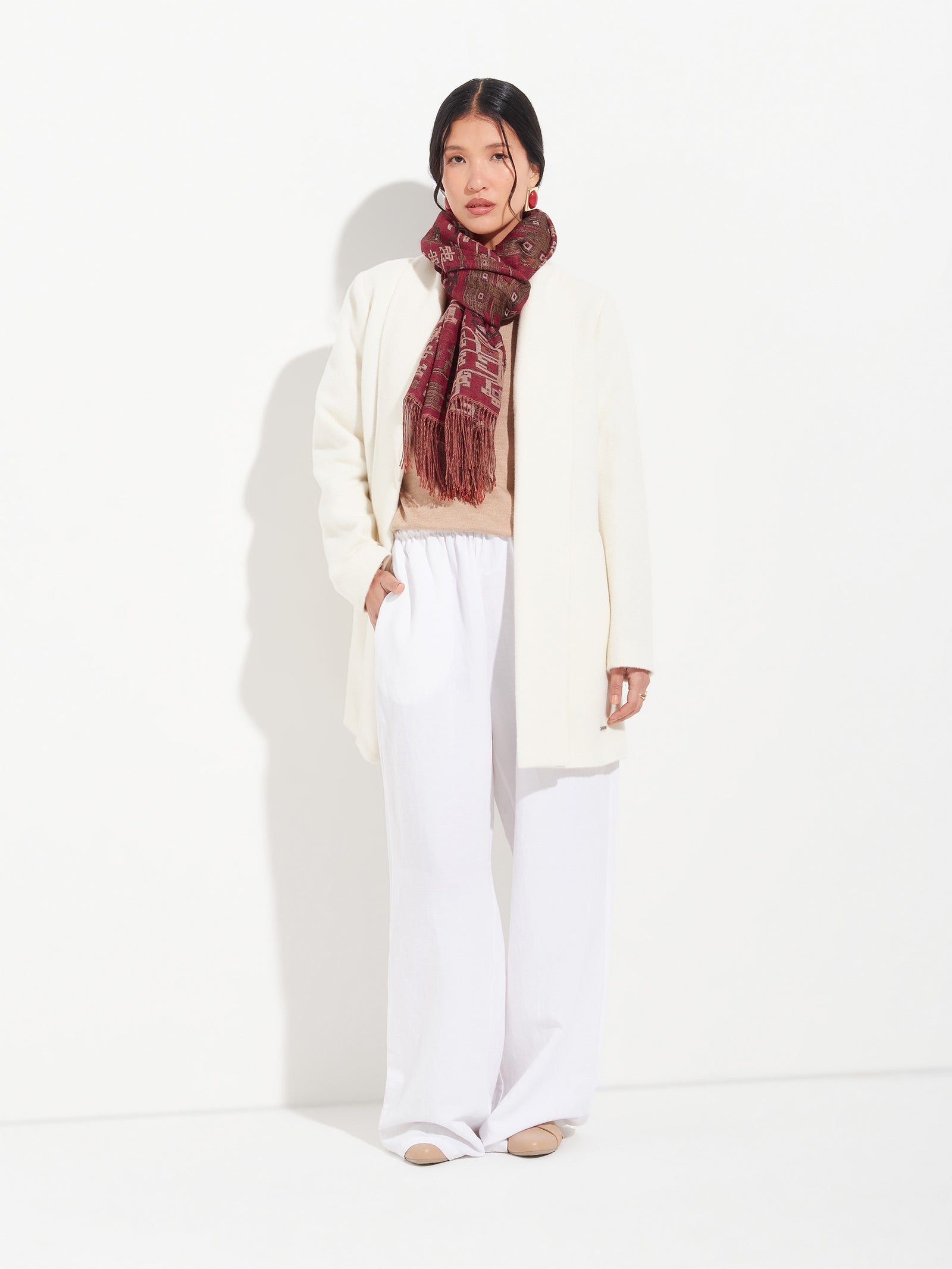 Nazca - Chal 52 de Baby Alpaca Color Rojo