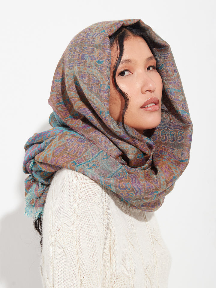 Lambayeque - 8 Shawl Royal Alpaca And Silk Color Blue