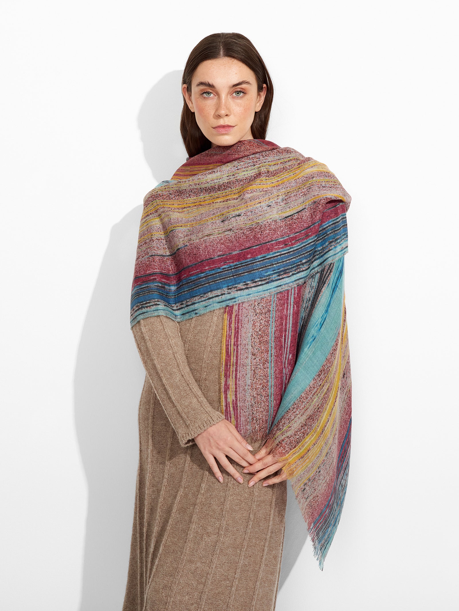 Ztamp 3 Shawl Baby Alpaca Color Multicolor