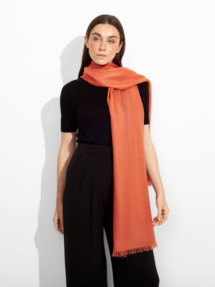 Teaberry Shawl Baby Alpaca Color Orange
