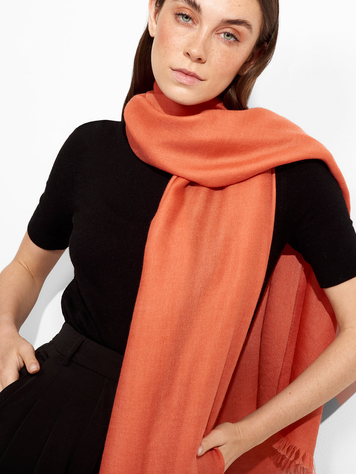 Teaberry Shawl Baby Alpaca Color Orange