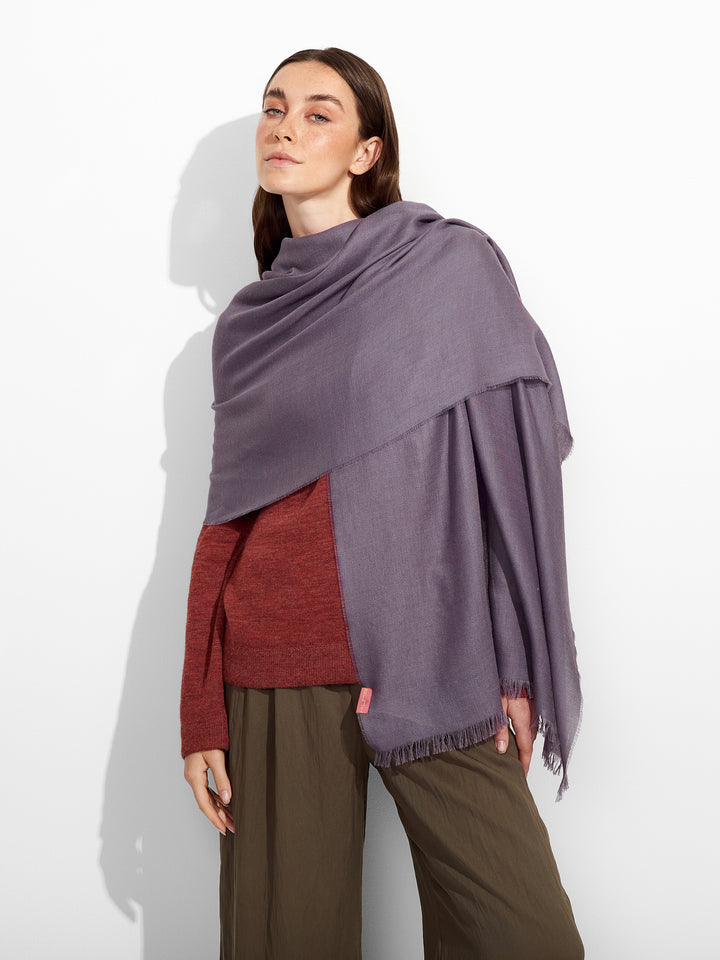 Teaberry Shawl Baby Alpaca Color Purple