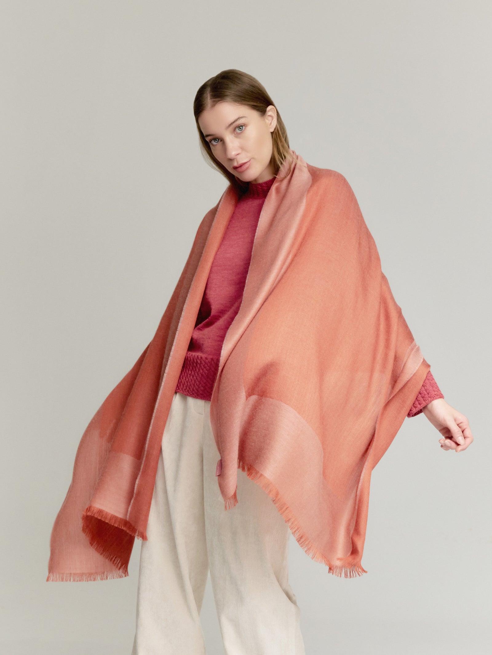 Vaes Shawl Baby Alpaca Color Orange