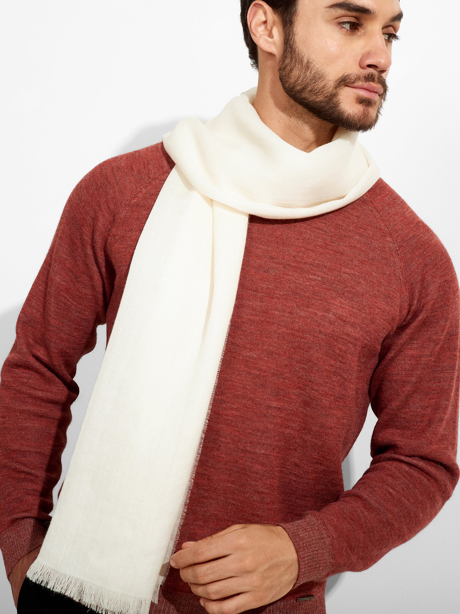 Teaberry B Shawl Baby Alpaca Color Ecru
