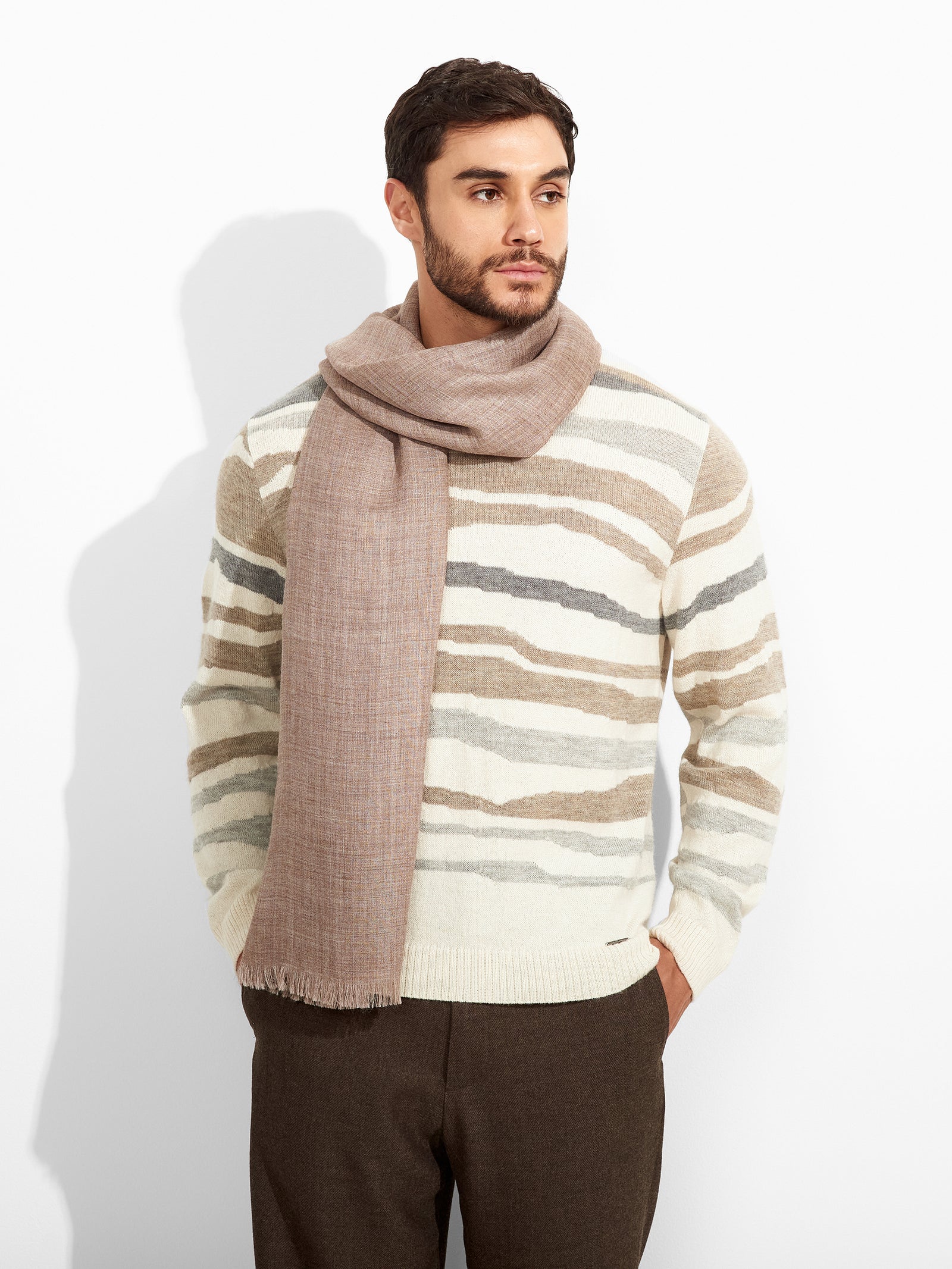Teaberry B Shawl Baby Alpaca Color Brown