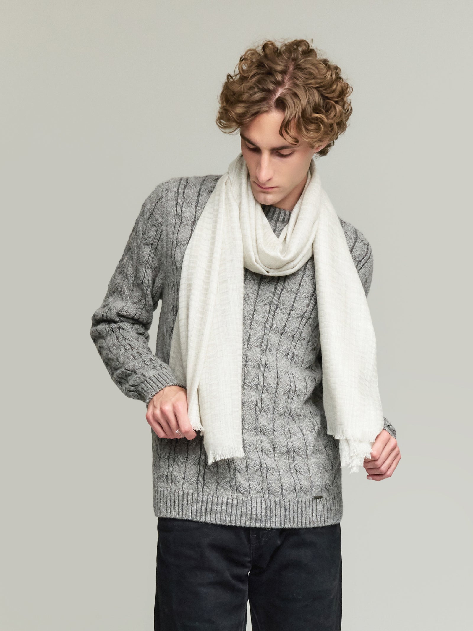 Chal ecológico Vermondi de alpaca bebé color gris