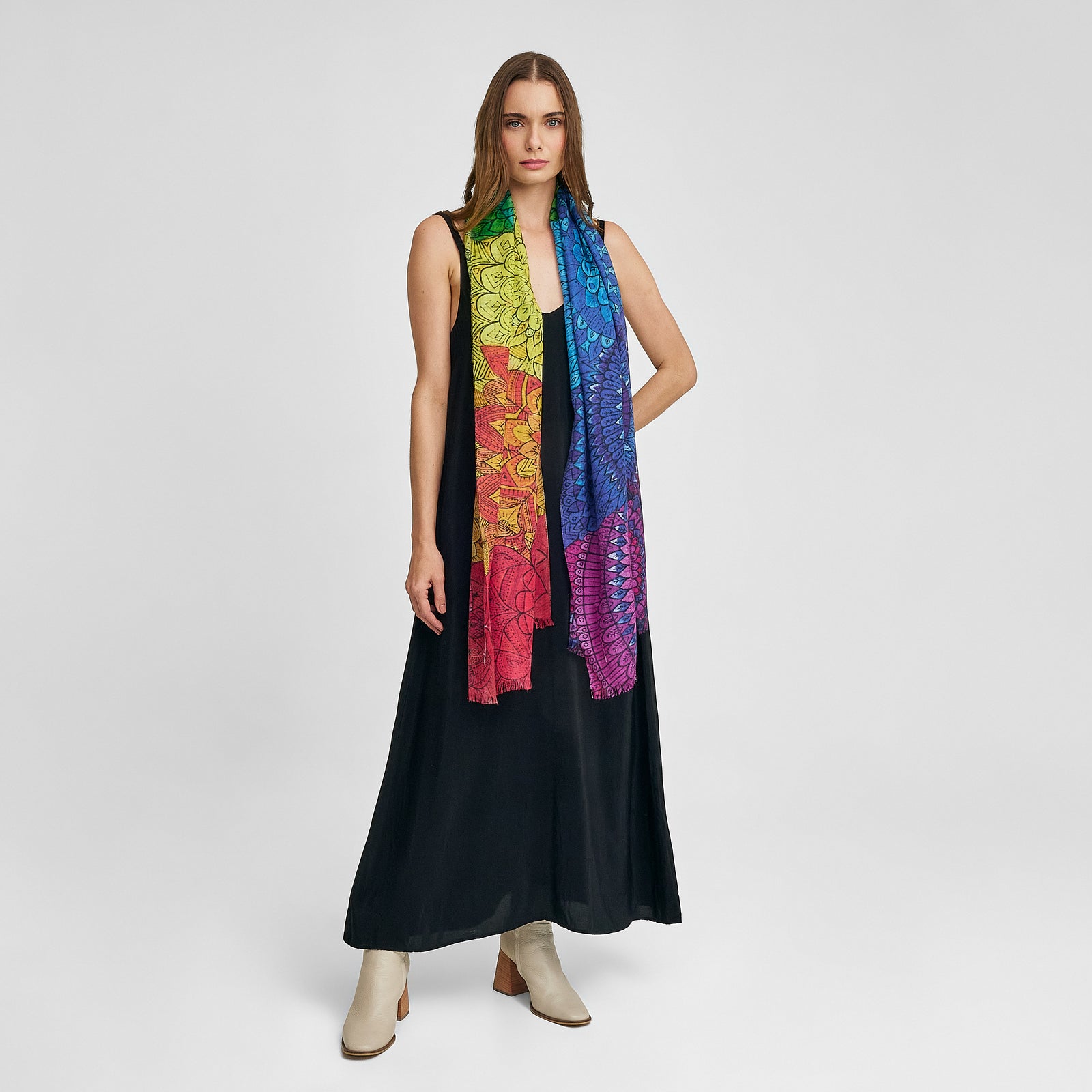 Mi Centro Mantón Bebé Alpaca y Seda Color Multicolor