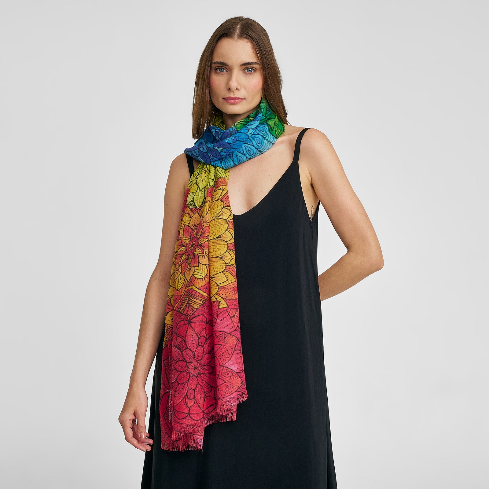 Mi Centro Mantón Bebé Alpaca y Seda Color Multicolor