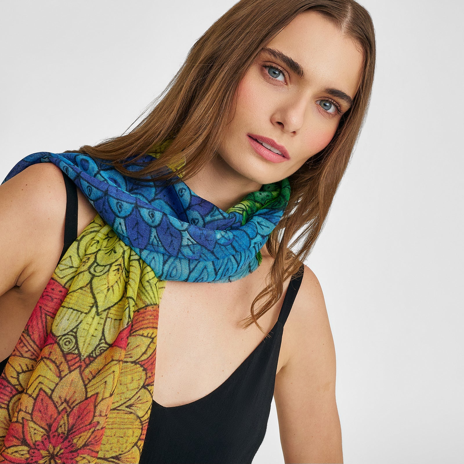 Mi Centro Mantón Bebé Alpaca y Seda Color Multicolor
