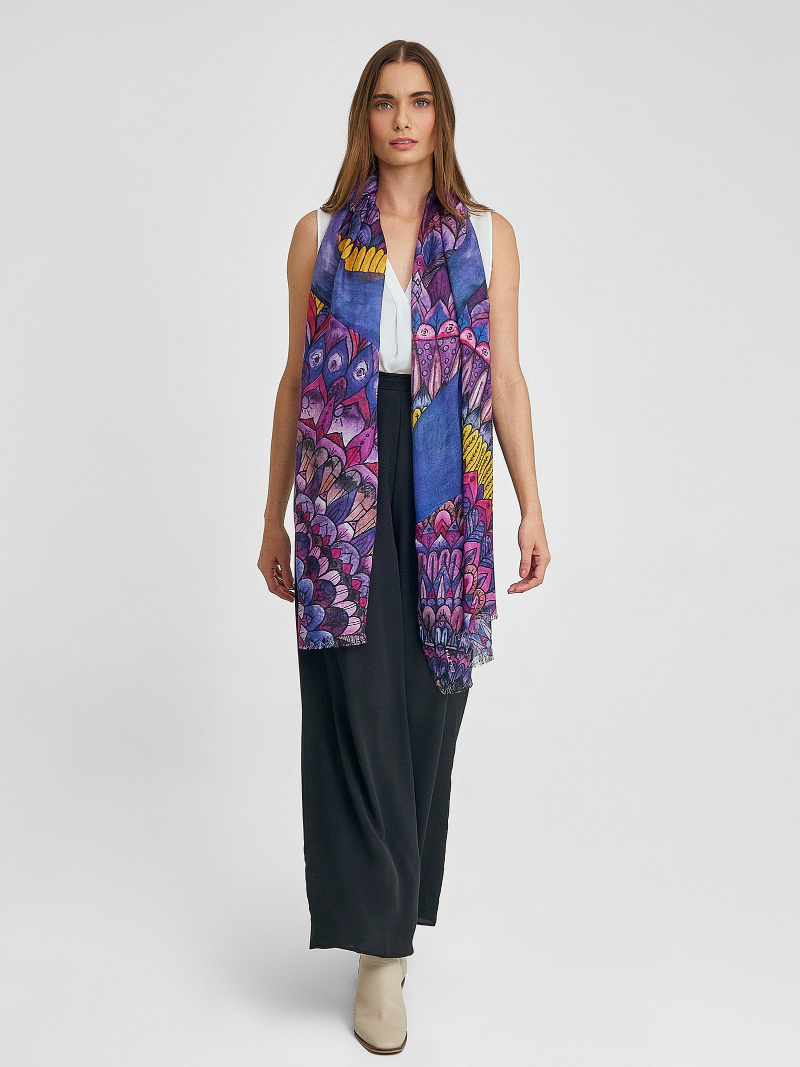 Quiero Ver Shawl Baby Alpaca & Silk Color Multicolor