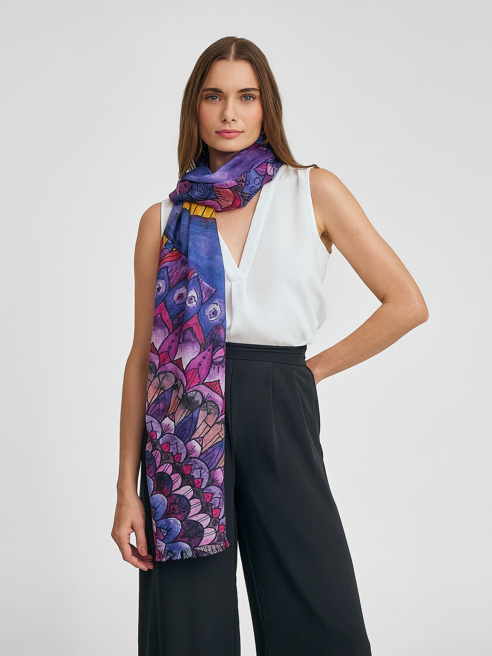 Quiero Ver Shawl Baby Alpaca & Silk Color Multicolor