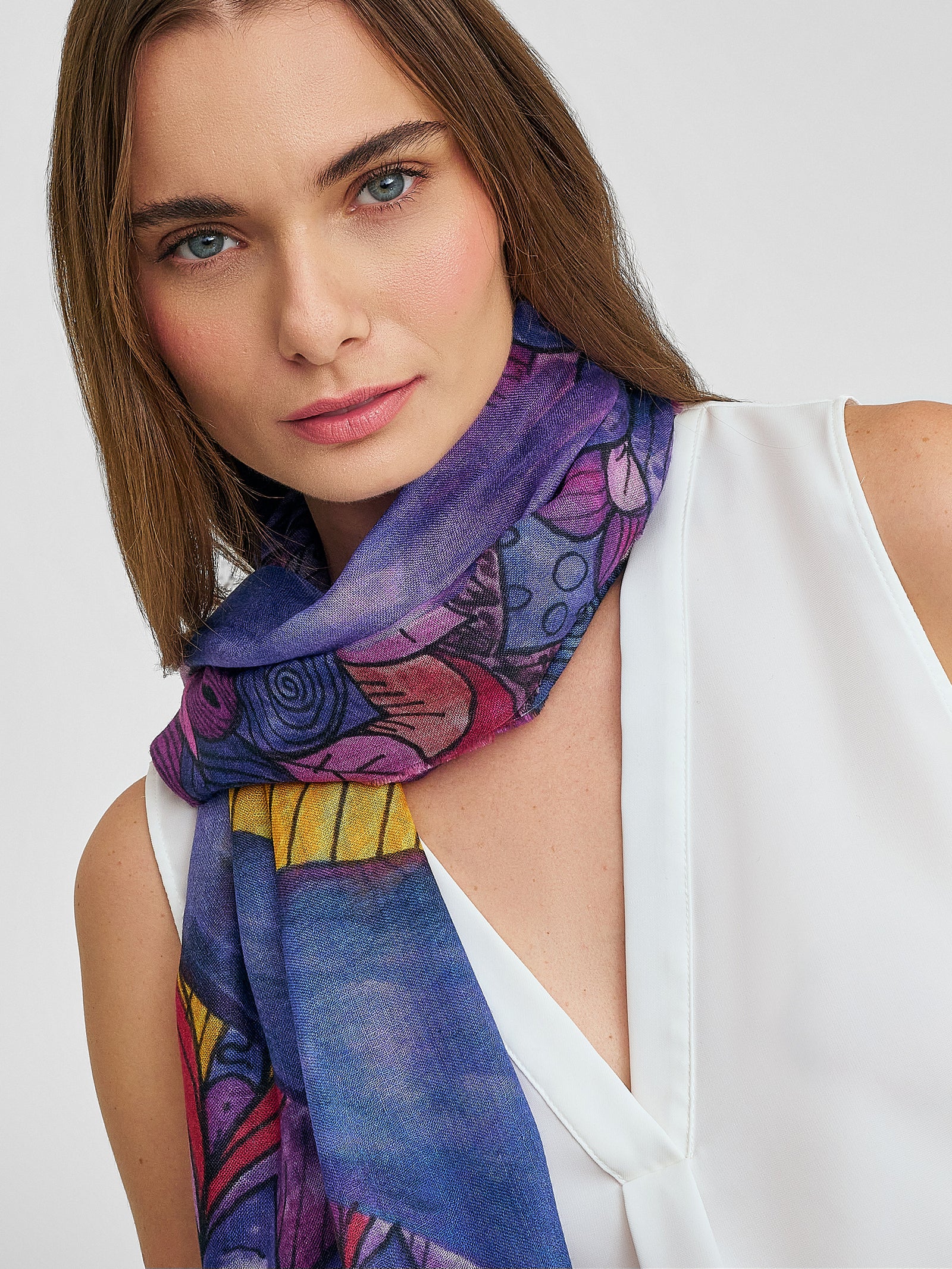 Quiero Ver Shawl Baby Alpaca & Silk Color Multicolor