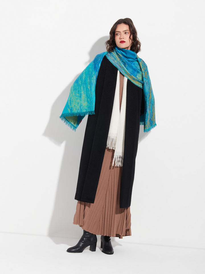 Chal Barrera De Coral Alpaca Royal Y Seda Color Multicolor