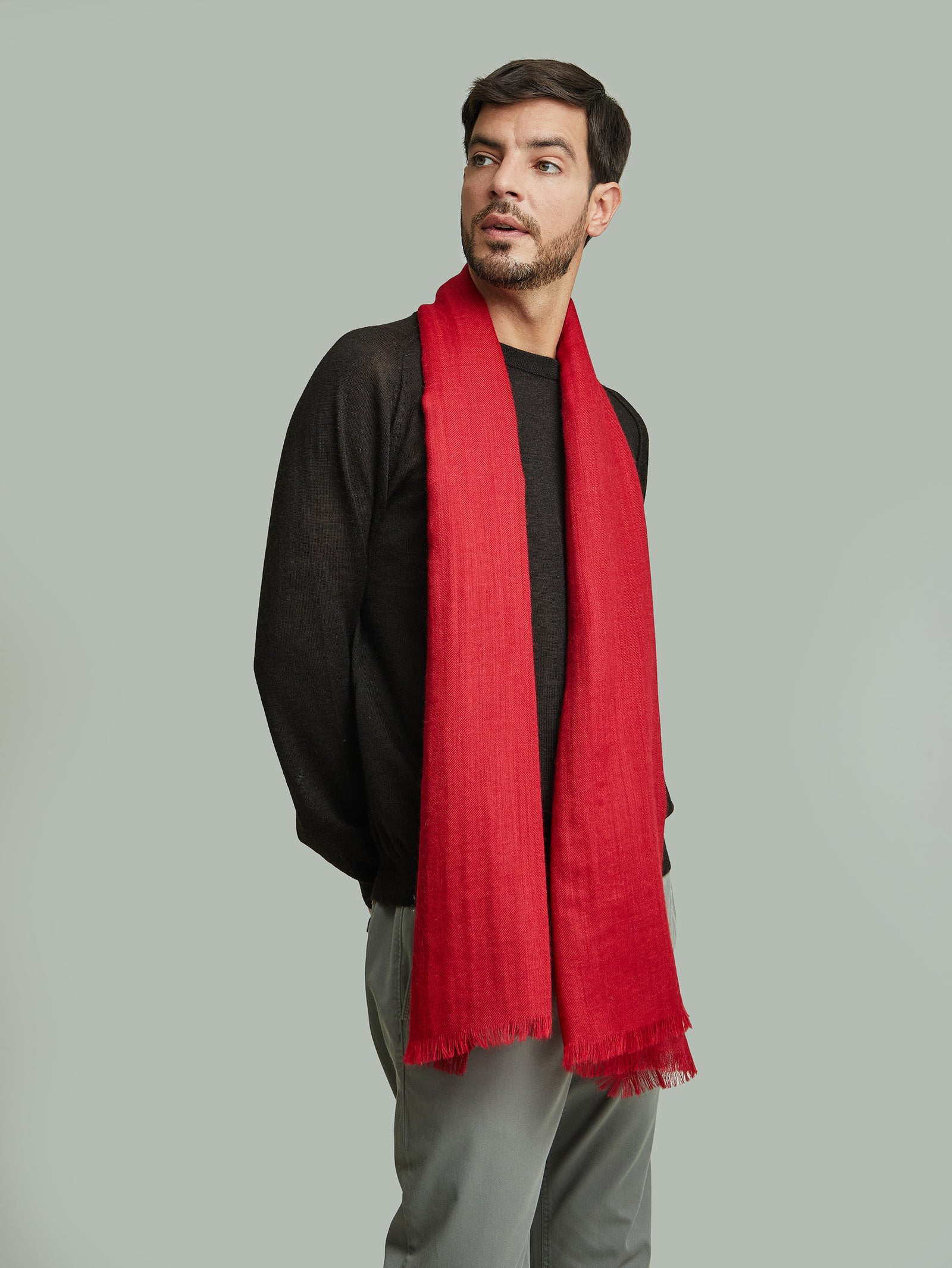 Estola Amareto De Baby Alpaca Color Scarlett