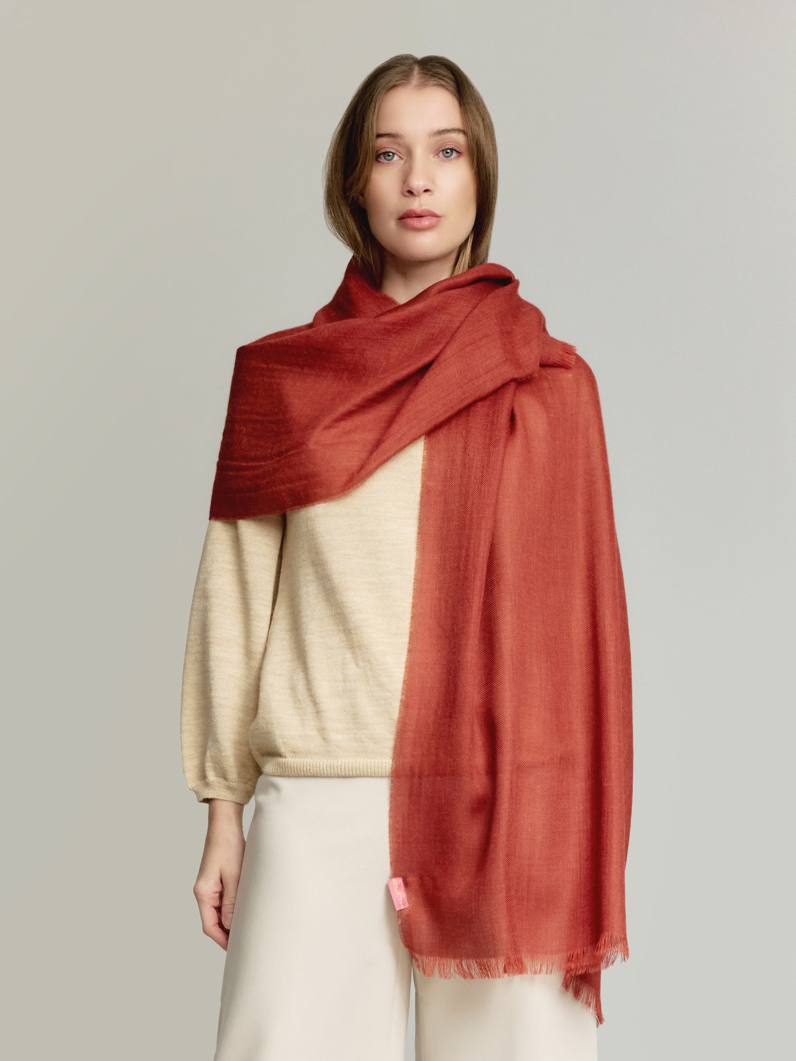 Amareto Shawl Baby Alpaca Color Orange