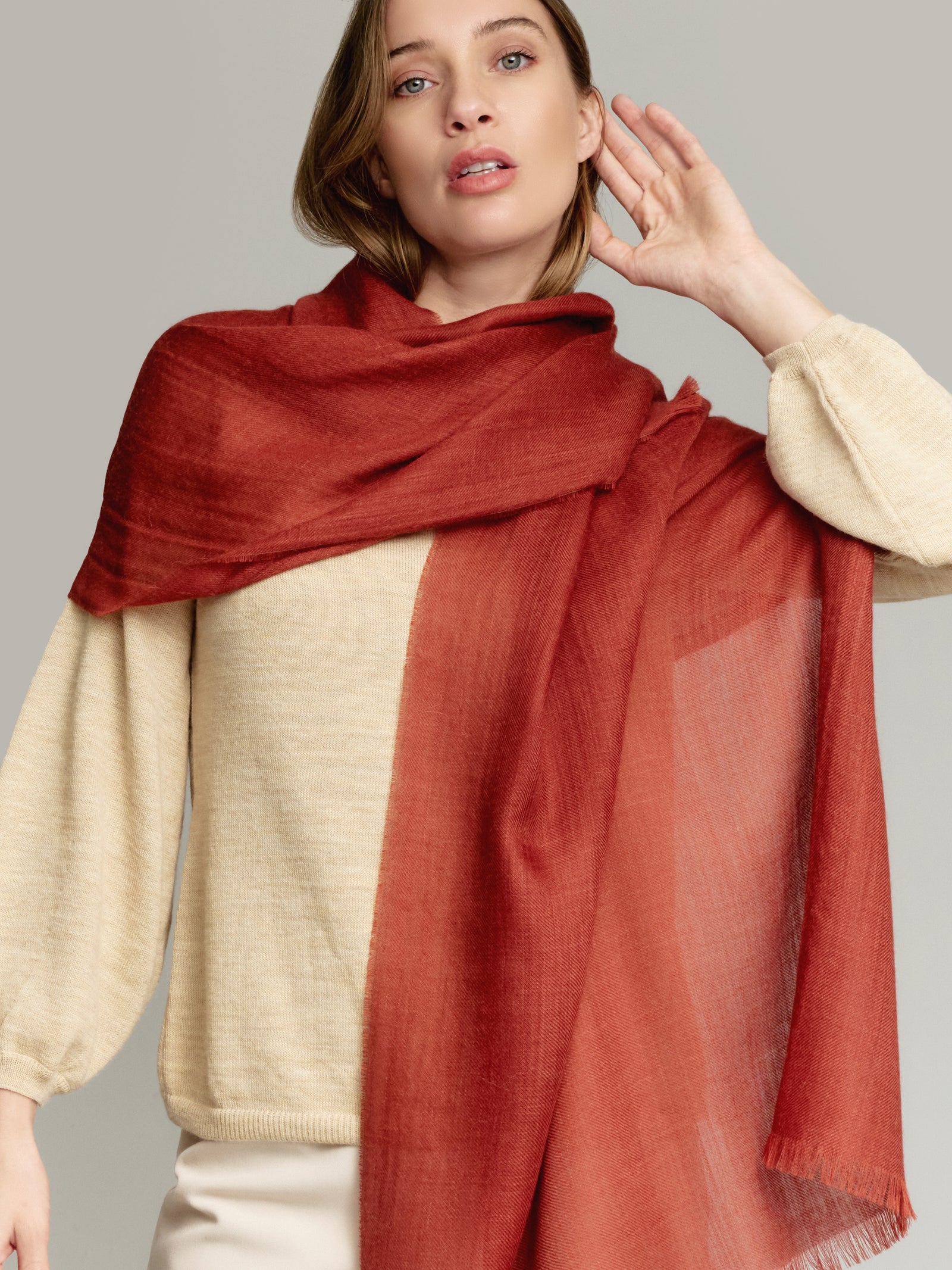 Amareto Shawl Baby Alpaca Color Orange