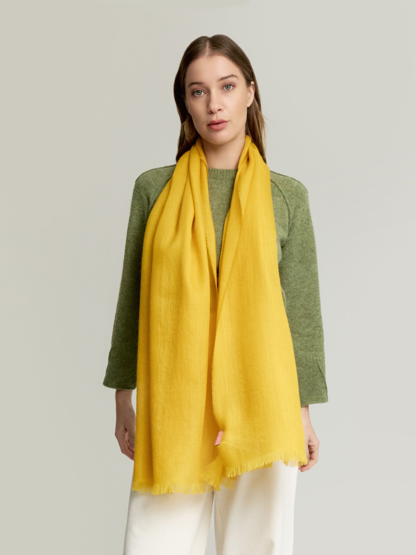 Amareto Shawl Baby Alpaca Color Yellow