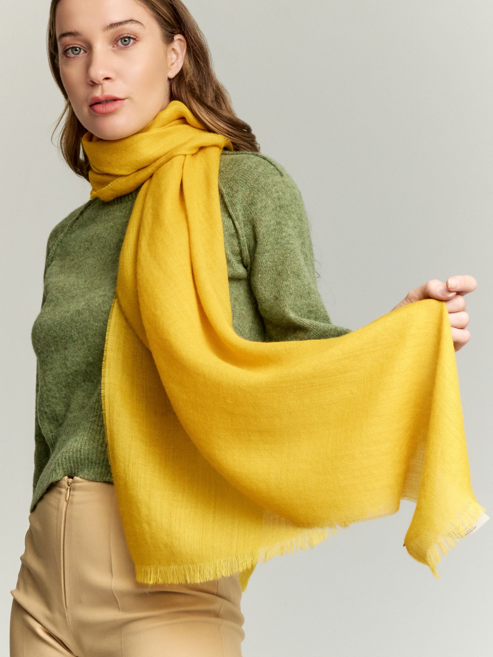 Amareto Shawl Baby Alpaca Color Yellow