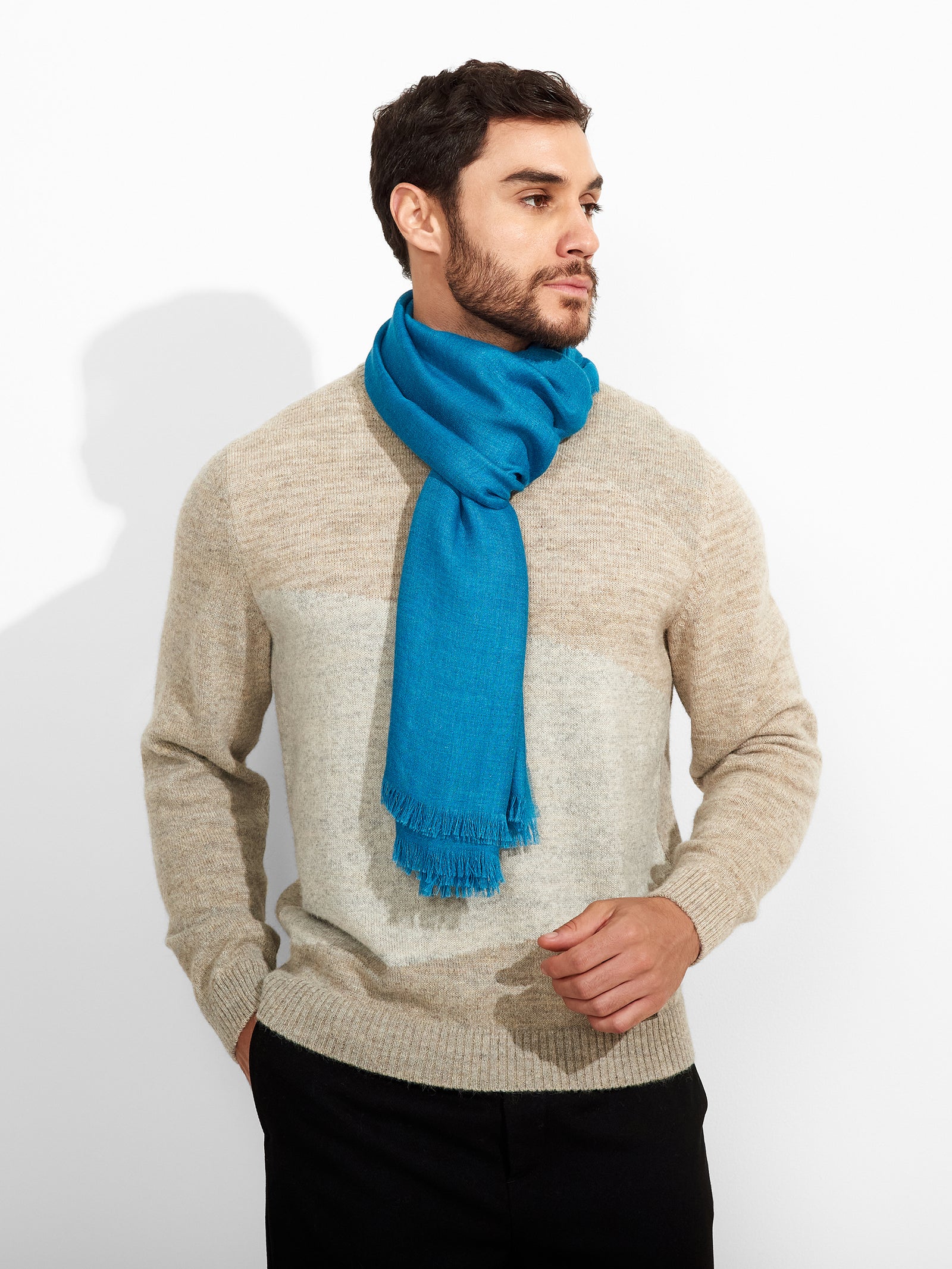 Manta Amareto de Baby Alpaca Color Turquesa
