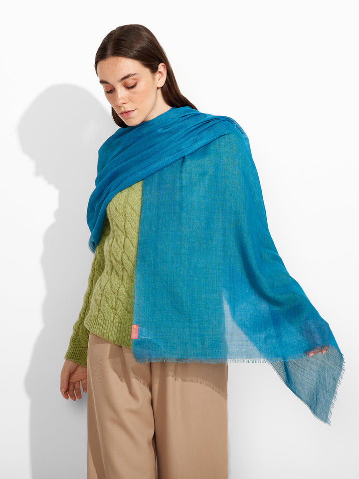 Alondra Shawl Baby Alpaca Color Turquoise