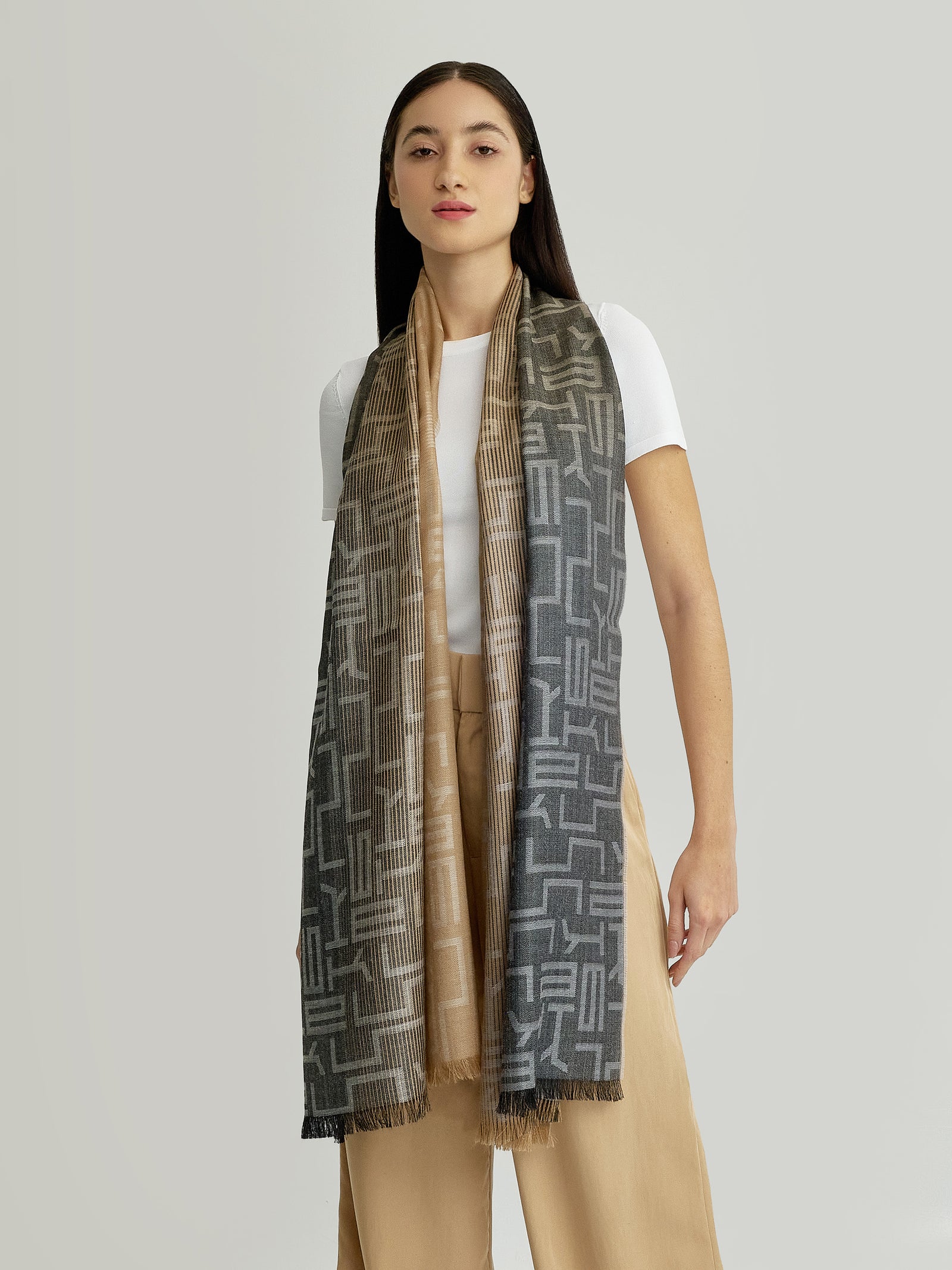 Wasser Shawl Baby Alpaca Color Grey