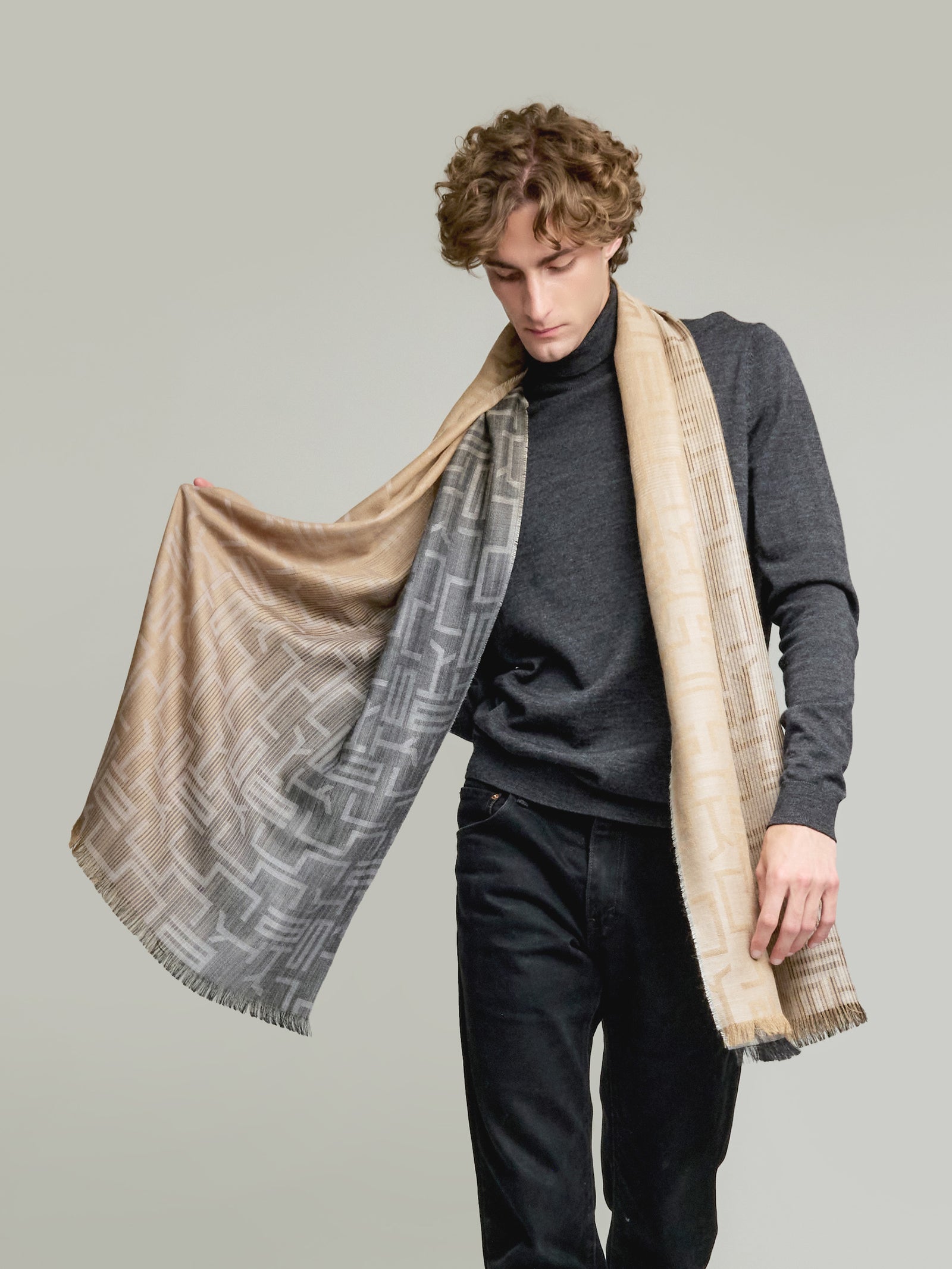 Wasser Shawl Baby Alpaca Color Grey
