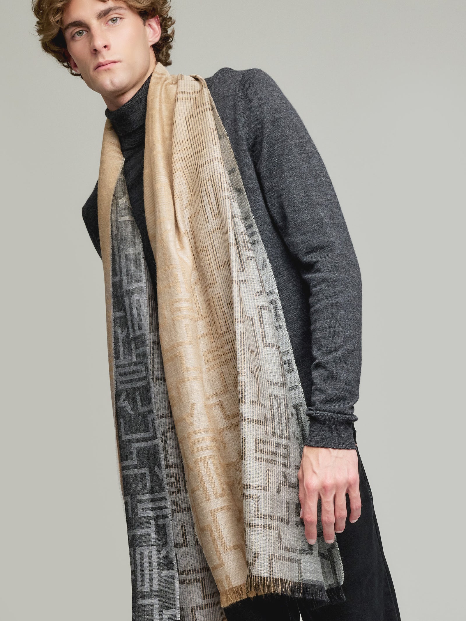Wasser Shawl Baby Alpaca Color Grey