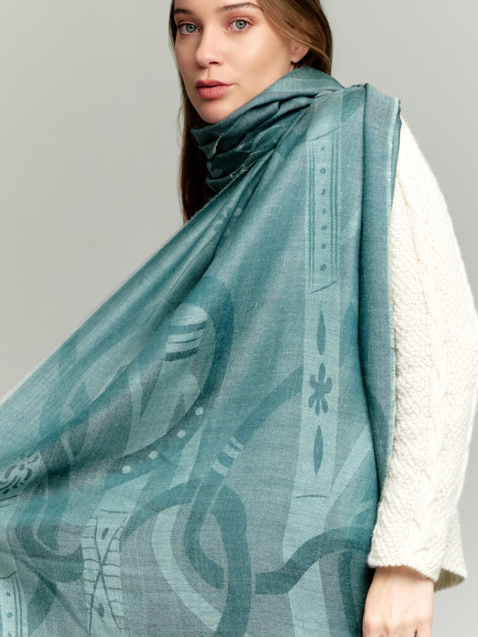 Chal Yulene de alpaca para bebé color verde