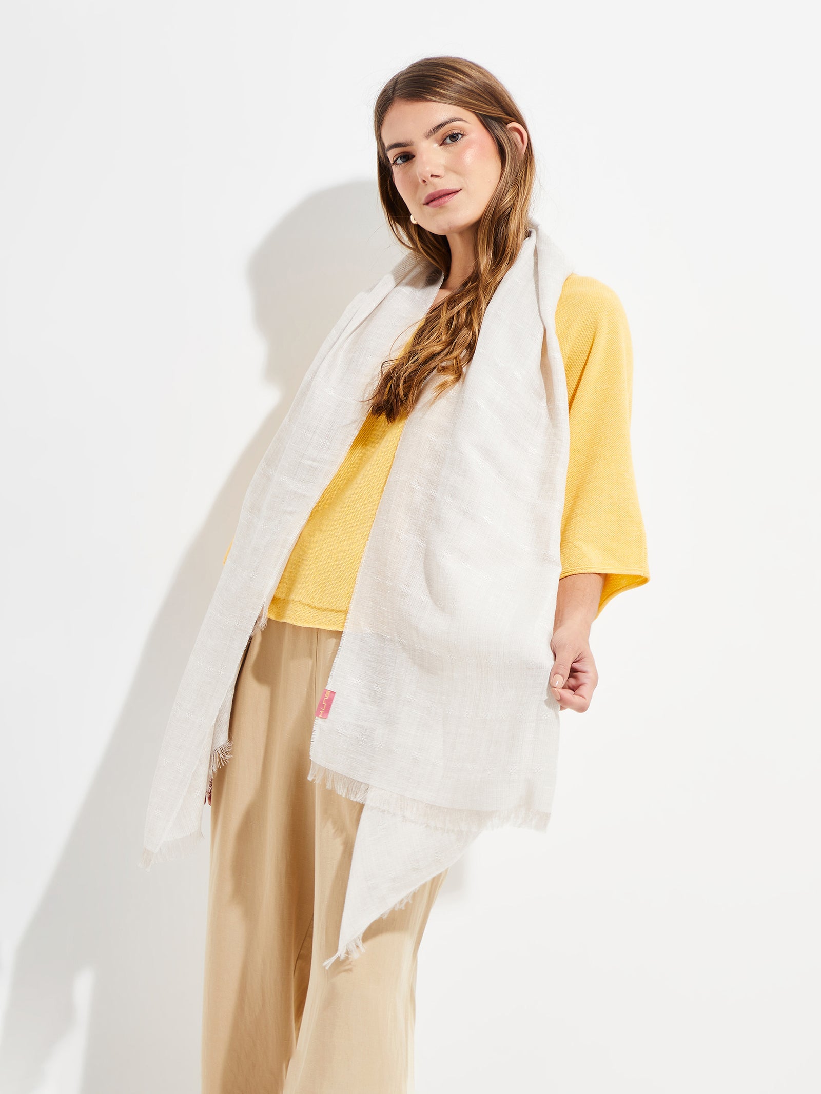 Mantón de Marfil Lino Color Beige